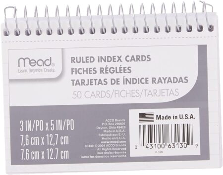 Spiral Bound Index Cards